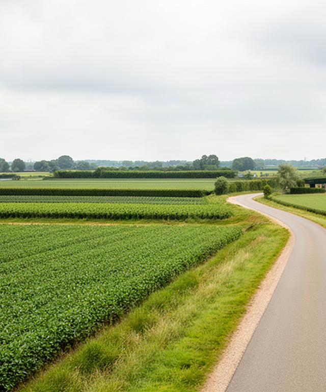 Groen landbouwperceel langs een landelijke weg bij 's-Heerenberg in Gelderland